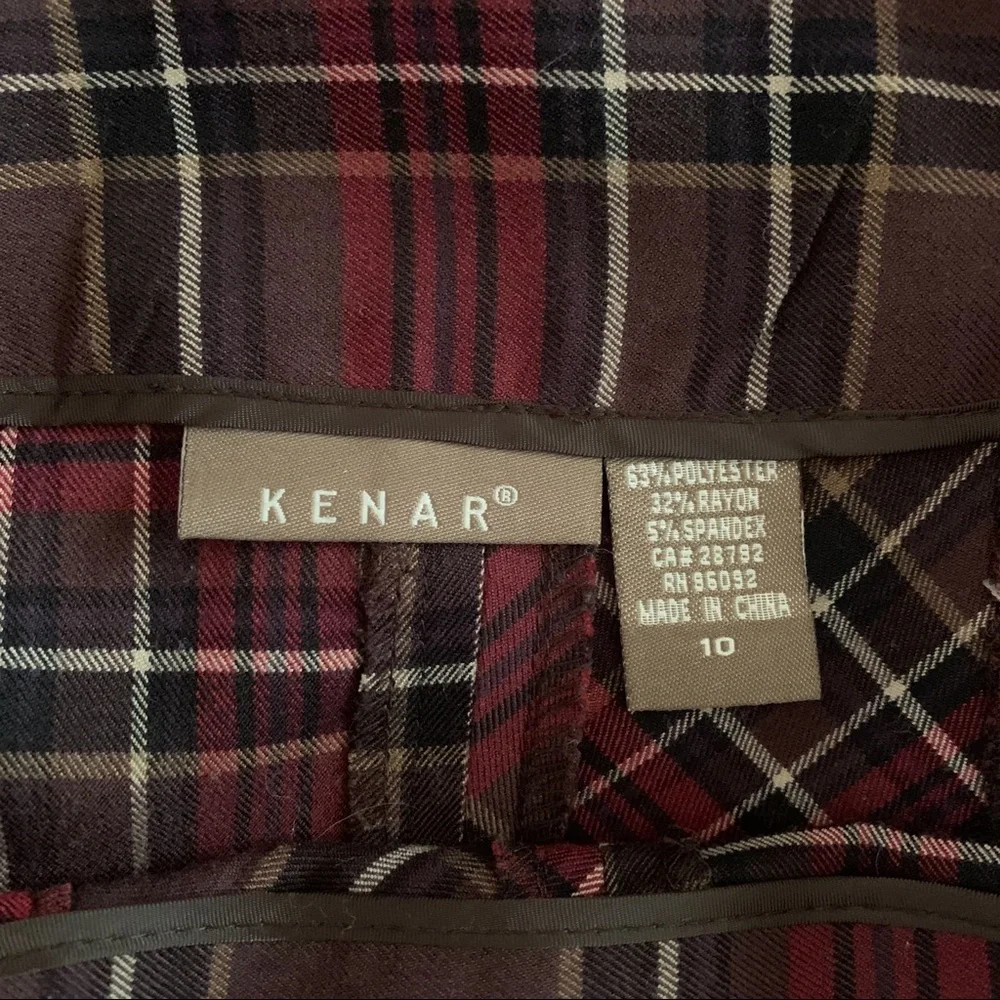 Kenar Tartan Skirt 10 Dark Academia Fluted Hemline Plaid - Picture 6 of 6